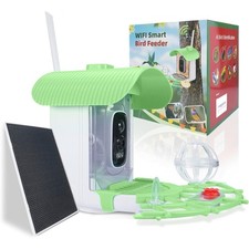 Smart Bird Feeder with Camera 2K, AI Bird Identification, Solar Powered WiFi