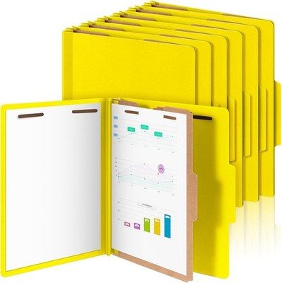 12 Pcs Classification Folders Letter Size, 1 Divider Pressboard File Folder with