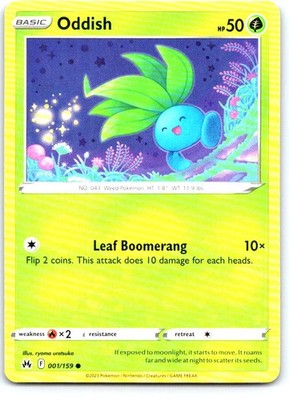 Oddish 001/159 Common Crown Zenith Pokemon Near Mint