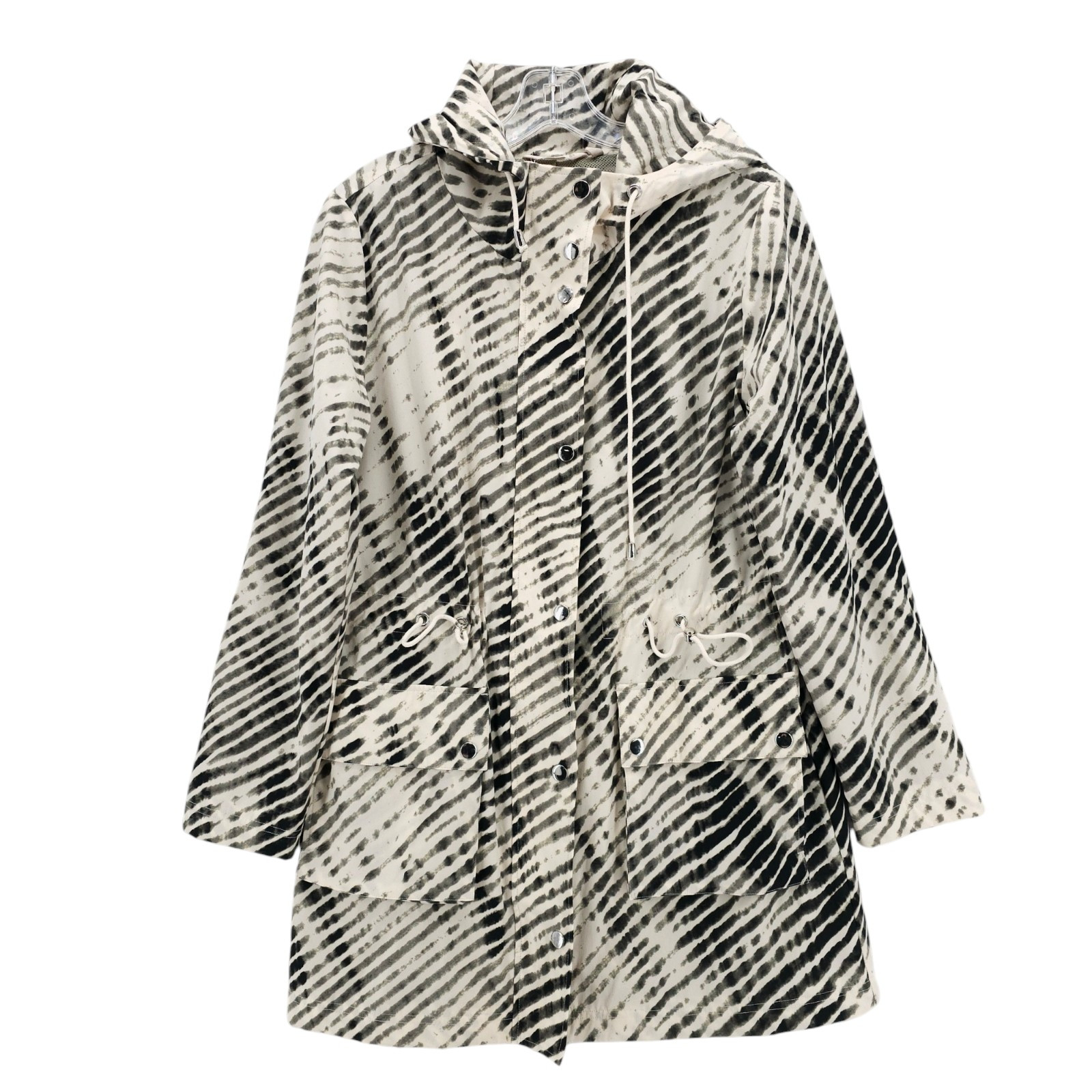 SOFT SURROUNDINGS Go Lively Shibori Hooded Anorak Jacket Rain EUC Size SMALL