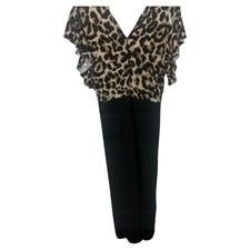 Animal Print Long Body Suit One Piece L