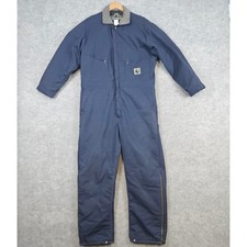 BercoWear Mens L 44-46 Regular Blue Insulated Coveralls Workwear USA Made WORN