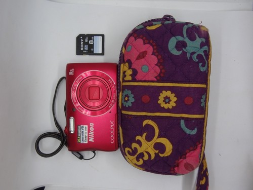 Nikon CoolPix S3700 20.1MP 8x Optical Zoom Red Digital Camera Tested works - Picture 11 of 24
