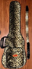 GET'M GET'M Leopard Print Bass Guitar Gig Bag With Matching Guitar Strap
