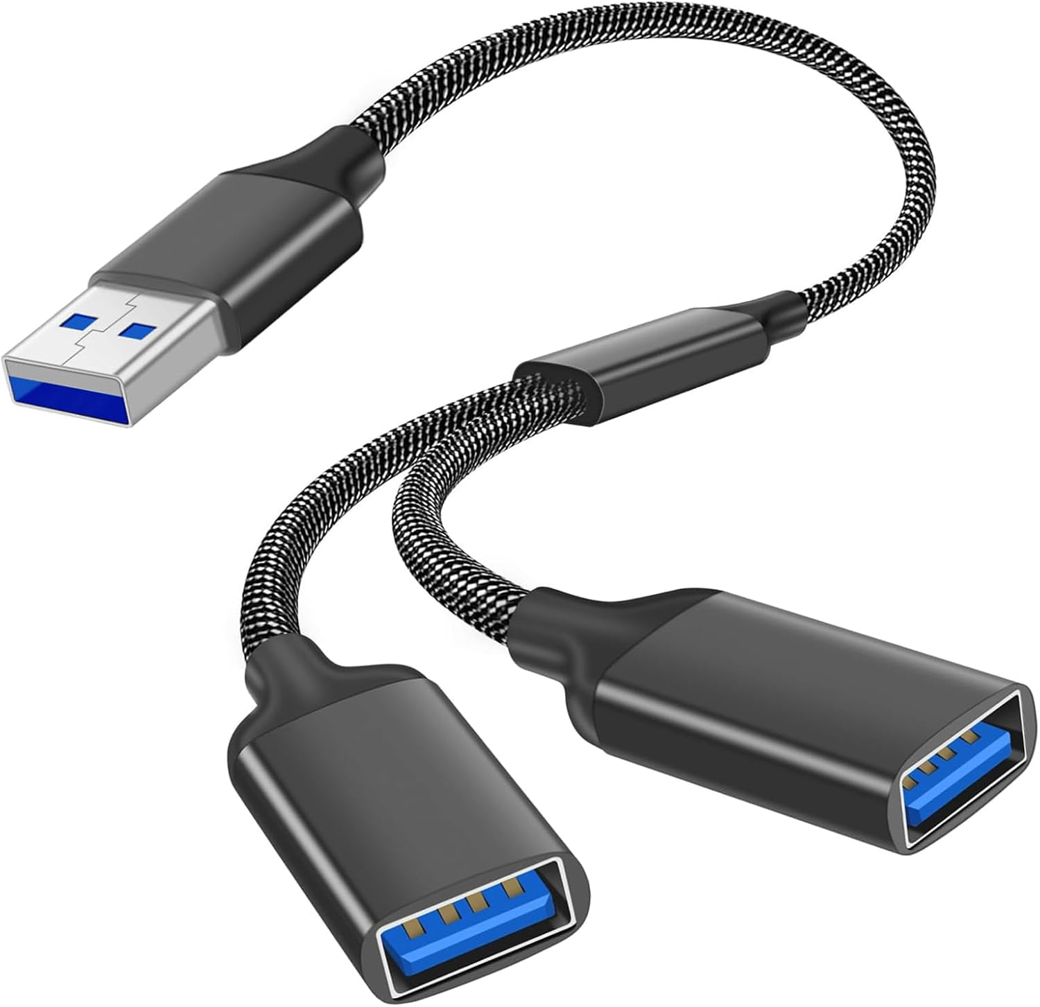 USB Splitter 2 Port,Usb Male to Double Female Extension Cord Adapter,Usb Splitte