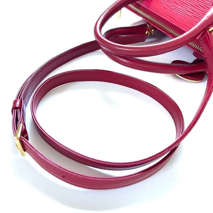 VALENTINO Women 2Way Shoulder Hand bag Leather V Logo Charm Red Gold from japan thumbnail 9