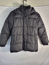 GAP Kids Black Hooded Puffer Jacket Medium 8-9 PrimaLoft P.U.R.E. Coat