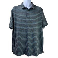 Champion Gray Blue Striped Polo Shirt Size XL