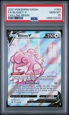 2021 POKEMON SWORD & SHIELD CHILLING REIGN #183 FULL ART/BLISSEY V PSA 10