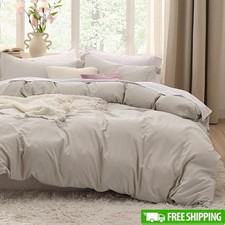 Soft Lightweight Duvet Cover Set King 2 Pillow Shams Durable Microfiber New