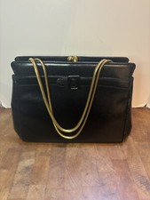 Vintage 1960's Bienen-Davis Black Handbag with gold handle change purse