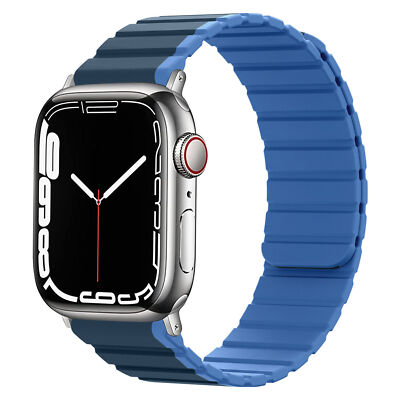 Magnetic Silicone iWatch Loop Band Strap For iWatch Series 10 9 8 7 6 5 SE Ultra
