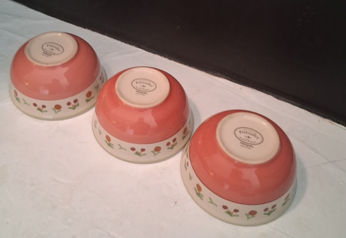 3 Pistoulet Pfaltzgraff Dessert Bowls Fruit Berry Jana Kolpen Set Stoneware - Picture 6 of 6