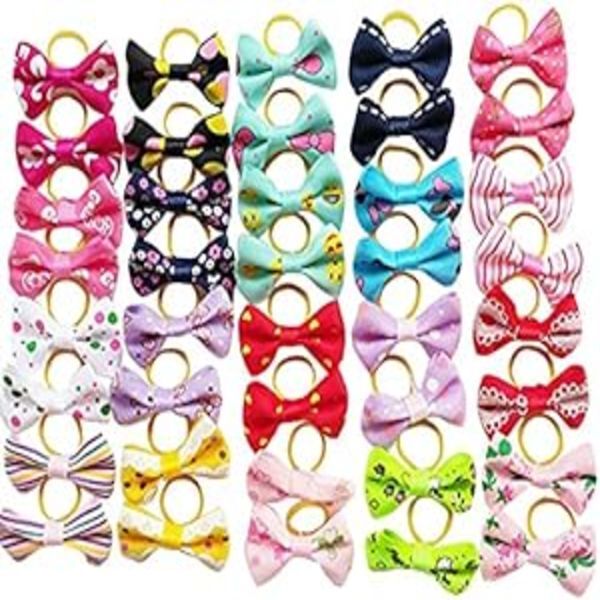 40 pz/20 paia nuovi fiocchi per peli di cane con fascia in gomma accessori toelettatura animali domestici