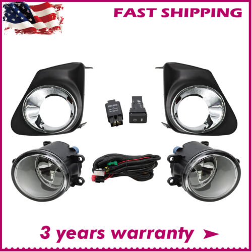 For 2011 2012-2013 Toyota Corolla S XRS LE Front Bumper Chrome Fog Lights W/Bulb