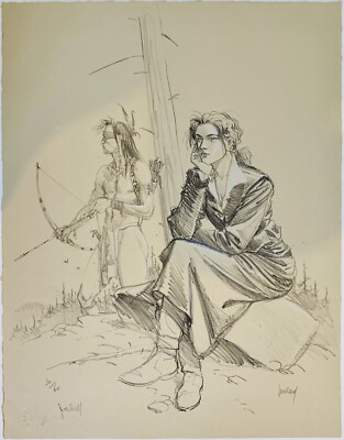André Juillard:  Plume aux vents, véritable lithographie, n/s, Éd. L Autre Monde