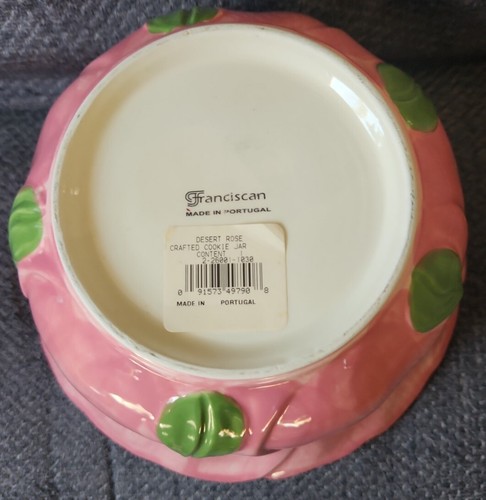 Franziskaner rosa Wüstenrose Handarbeit Keksdose gewellter Rand Made in Portugal - Bild 9 von 10