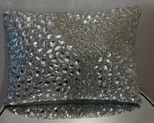 Frontgate Accent Bijou Pillow 10x14 inches Silver Color Embellished Beading