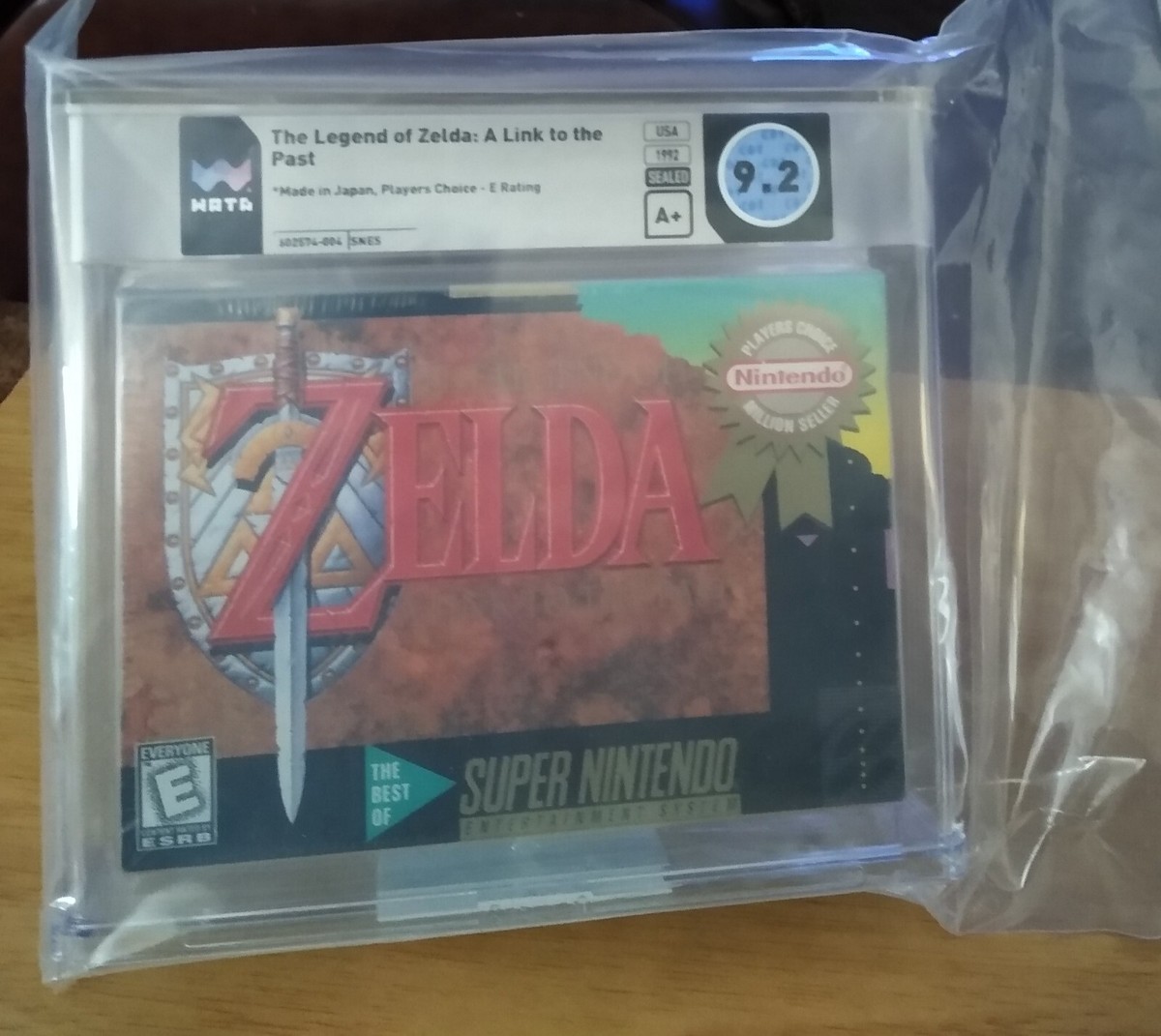 Legend of Zelda A Link to the Past WATA 9.2 A+ Sealed Player's