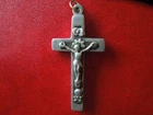 J5722   ANTIQUE  SKULL & BONES ALUMINIUM CROSS SEE  DESCRIPTION