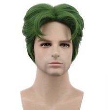5 Inches Short Curly Men Fluffy Dark Green Halloween Party Cosplay Costume Wig