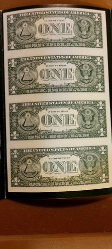 1981A Uncut Sheet One Dollar Notes Printing & Engraving Display Unique serial nu - Picture 3 of 6
