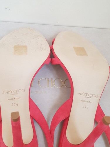 Jimmy Choo Dielle sandali rosa con cinturino tacco UK8,5 EU41,5 US11,5 $695 - Foto 7 di 11