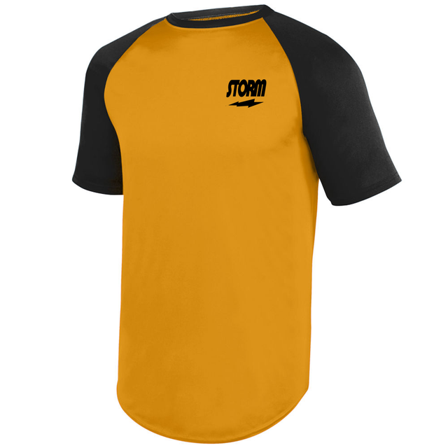 Storm Men's Hardball Performance Crew Bowling Shirt DriFit Yellow