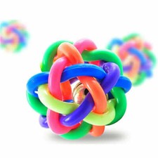 Dog Rope Chew Toys Tough Strong Knot Ball Pet Puppy Rubber Teething Squeaky