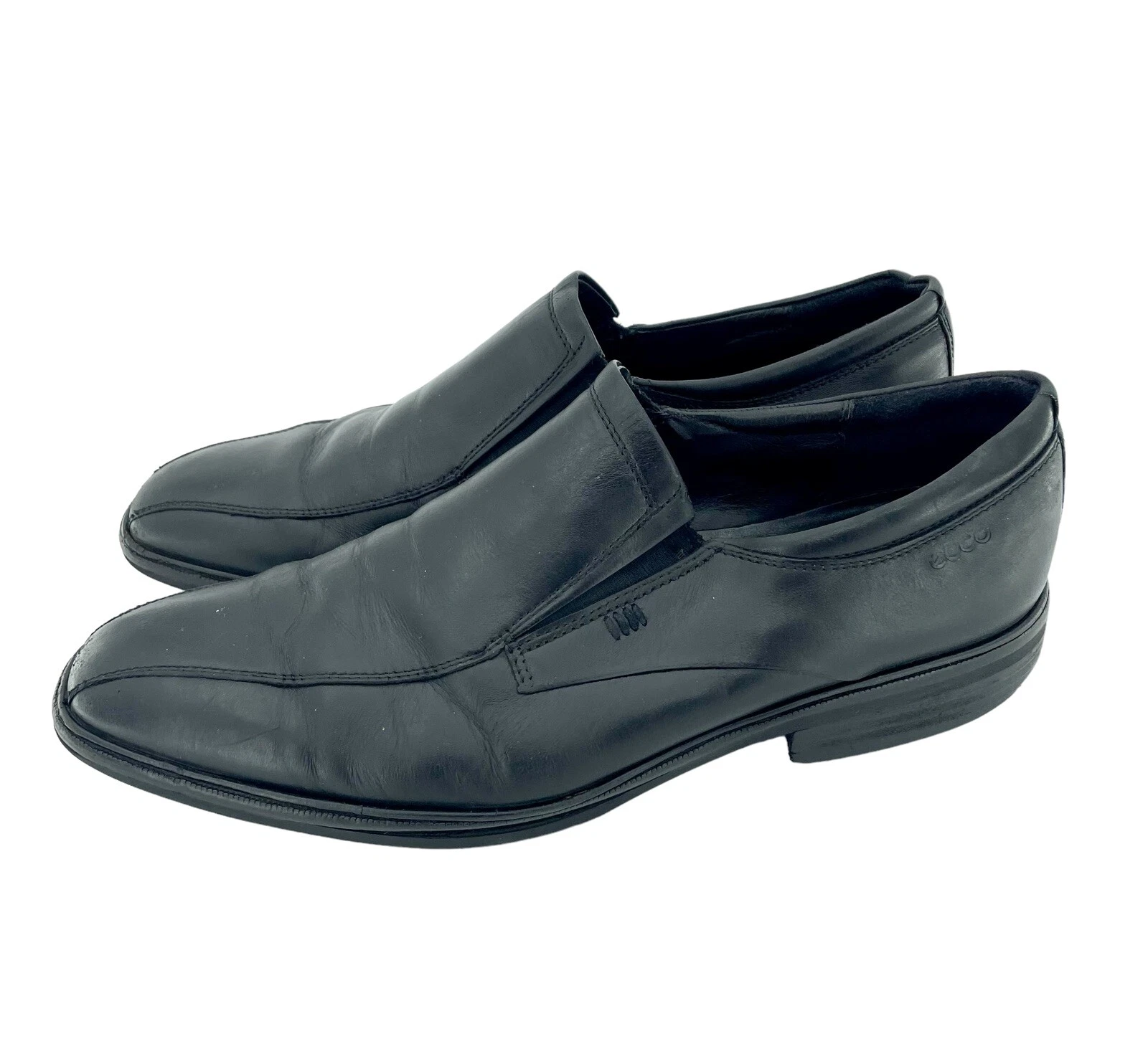 Mocassini ECCO slip on da uomo in pelle nera scarpe casual TG 43 EU