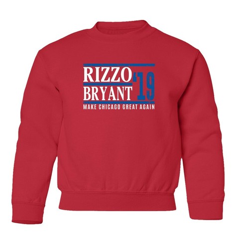 Kris Bryant Anthony Rizzo Chicago Cubs Baseball Fans 2019 Youth Crewneck Sweater - Picture 3 of 4