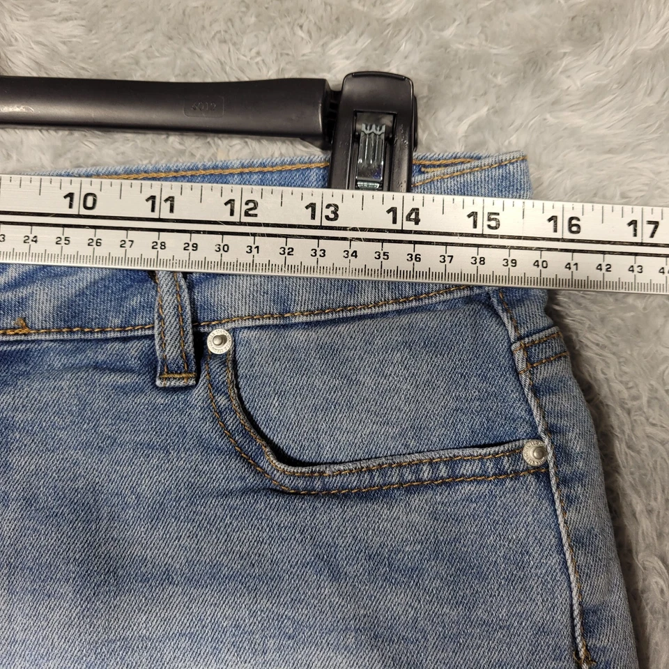 Pantalones Cortos de Jean Vanilla Star Para Mujer 9 Azul Denim Crochet Bolsillos Mostrar 31x2.5 Foto 3 de 4