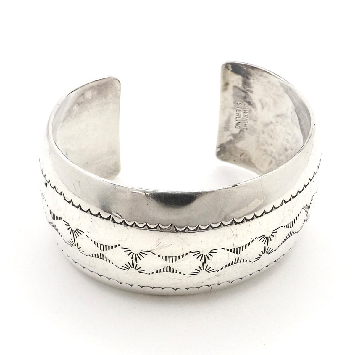 Antique Sterling Silver J Wright Navajo Cuff Bangle Bracelet Antique Sterling Silver J Wright Navajo Cuff Bangle Bracelet
