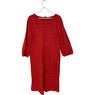 Boden Womens Odelia Dress UK 16L US 12L Red Geometric Stars Midi Patriotic NWT