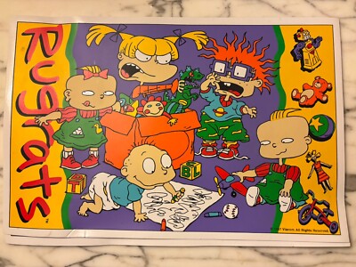 NOS Rugrats Vinyl Placemat 1997 Viacom Nickelodeon 18x12 Playtime Art Print