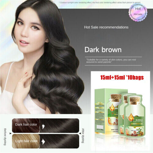 30mlx10 packs Natural Plant Hair Dye New_Botanical Bubble Hair Dye Shampoo Color - Picture 8 of 11