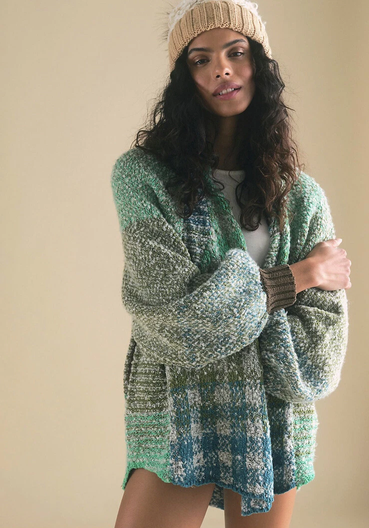 Free People Time After Time Cardi Jade Oasis Oversized Sweater