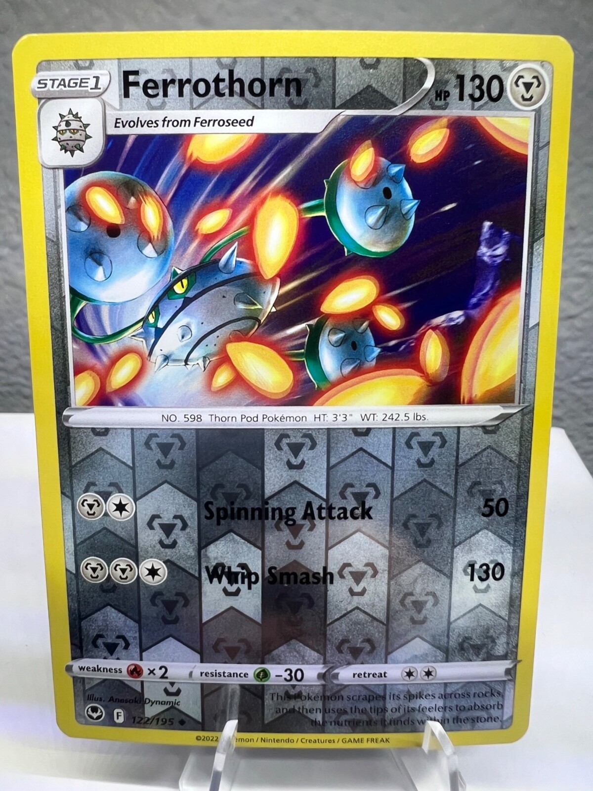 Ferrothorn 122/195 - Silver Tempest - Reverse Holo - Uncommon - Pokemon Card- LP
