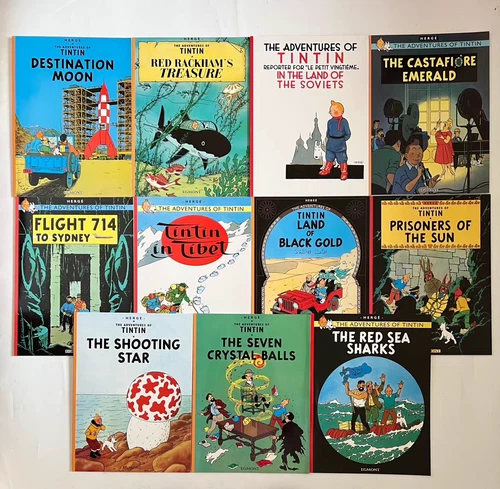Tin tin Book *NEW The Adventures of Tintin Box Set 23 Books Collection Full Size - Picture 5 of 10