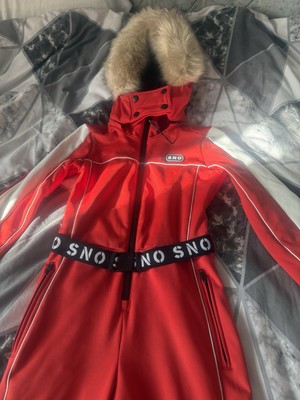 Topshop Sno Skianzug rot und weiß Größe 10 neu ohne Etikett