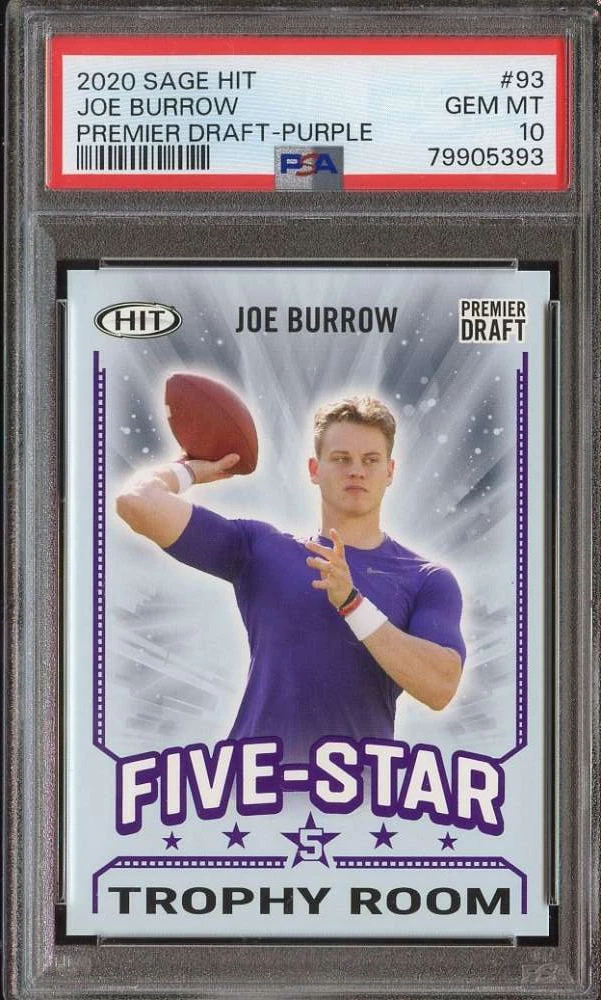 Joe Burrow Sage Hit Premier Draft #93 Purple