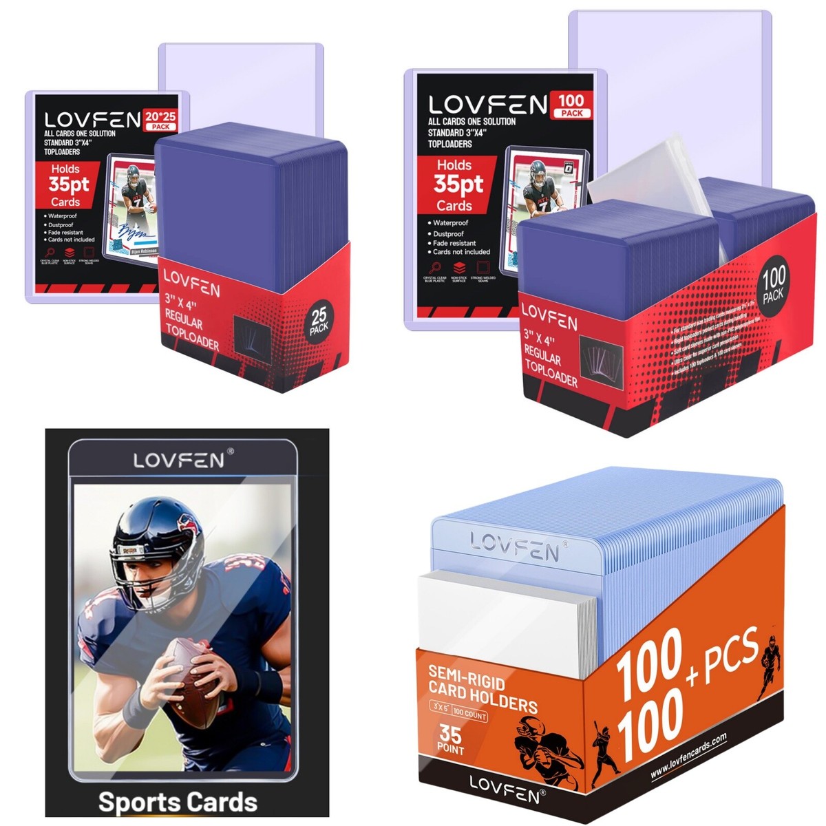 3"x5" Top loaders 100/500/1000CT With Free Sleeves For 35pt Trading Card  Regular