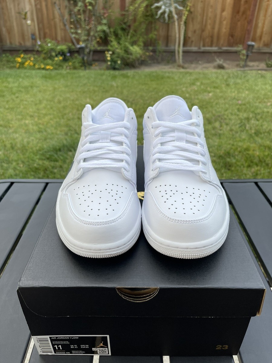 NEW Nike Air Jordan 1 Low Triple White Shoes Men's Size 11 NEW Nike Air Jordan 1 Low Triple White Shoes Men's Size 11