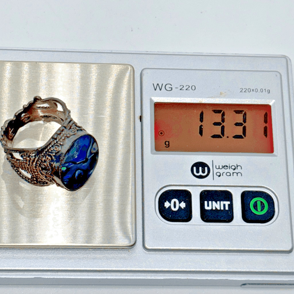 925 silver abalone shell statement ring large int… - image 11