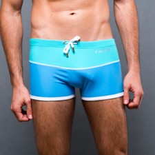 Men's Drawstring Swimming Trunks Casual Solid Color Quick Dry Bathing Suit
