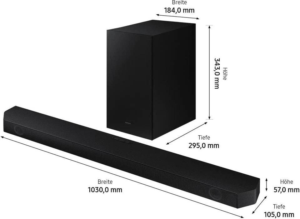 Samsung HW-Q64B 3.1.-Kanal Q-Soundbar, Dolby Atmos 3.1 u. DTS Virtual:X, Schwarz - Bild 2 von 3