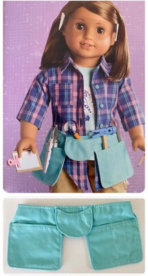 American Girl Doll Science Lab 3-Pocket FABRIC TOOL BELT Blue NEW out of pack