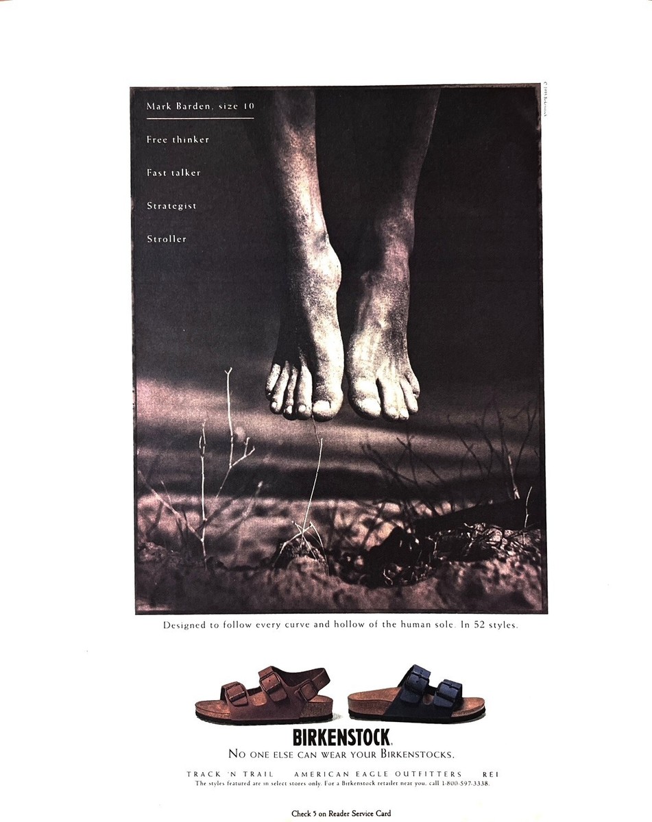 1995 BIRKENSTOCK SHOES Vintage Print Ad Fashion Sandals Footwear