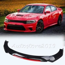For Dodge Charger 2015-2023 Front Bumper Lip Splitter Spoiler Kit Glossy Black