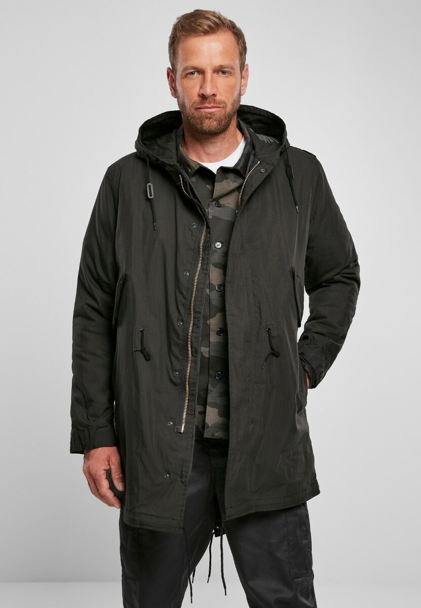 Brandit Men's Military M51 US Parka Jacket Oversized Black Brandit Men's Military M51 US Parka Jacket Oversized Black